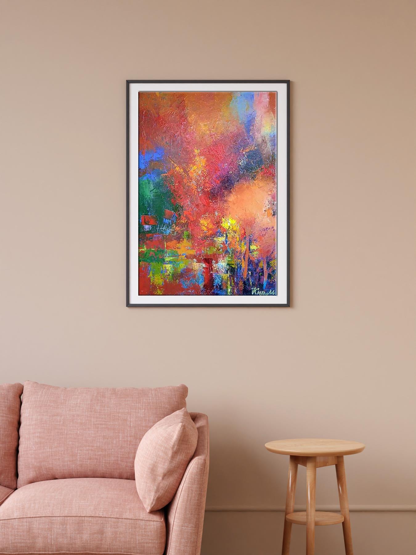 Oil painting Autumn by Kirilenko Mikhail in black frame