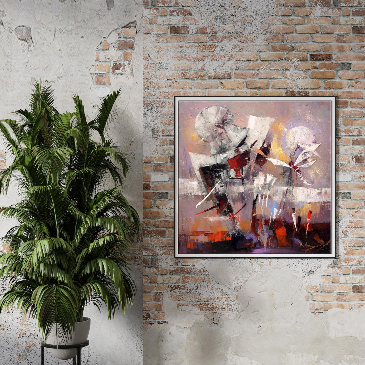 Oil painting Dragonfly by Valentina Alekseevna Kozyar in white frame