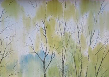Watercolor painting Forest Nature Landscape 