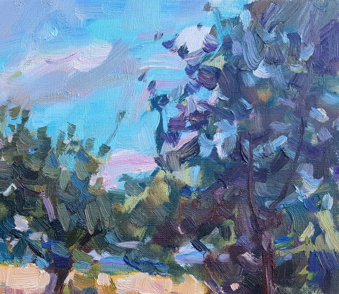 Oli painting Village Landscape Pereta Vyacheslav