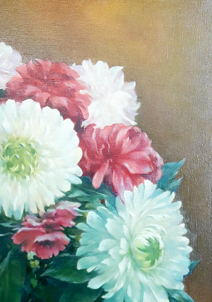 Oil painting Festive still life Korkishko Vasily: vibrant painted daisies