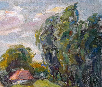 Oil painting Rural landscape 