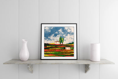 Framed oil painting Somewhere in the field by Zadorozhnya V. V. abstract landscape