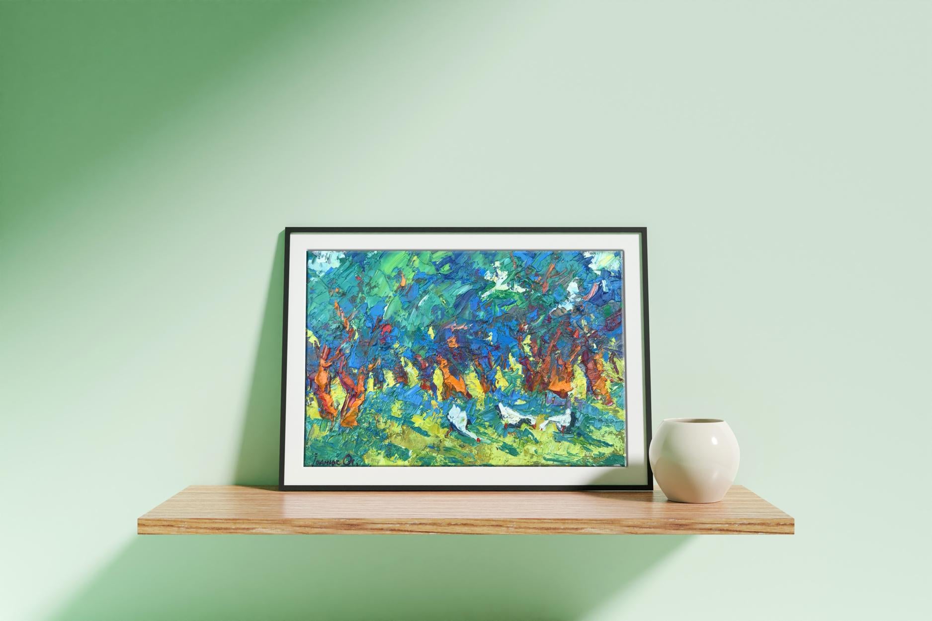 Oil Painting Nature Landscape Village landscape Art 