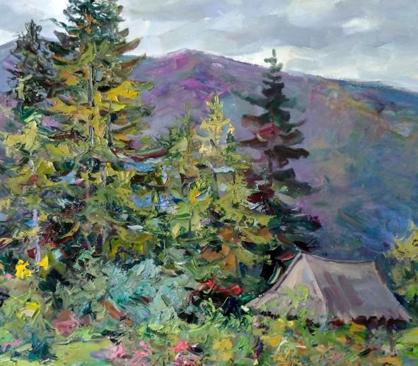 Oil Painting Mountain Nature Landscape 