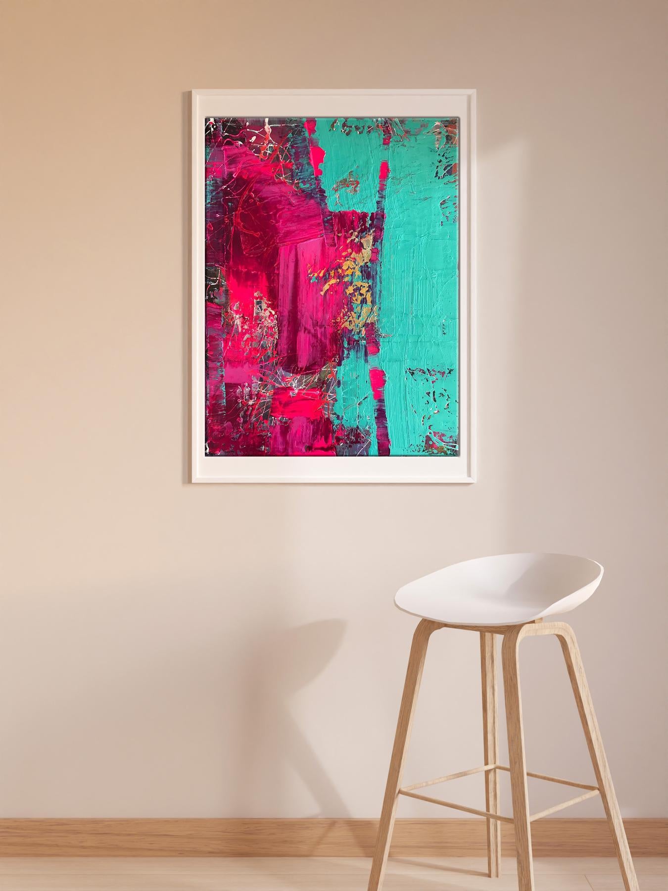 Vibrant Insolent Venus acrylic painting by Melezhik Olga in white frame