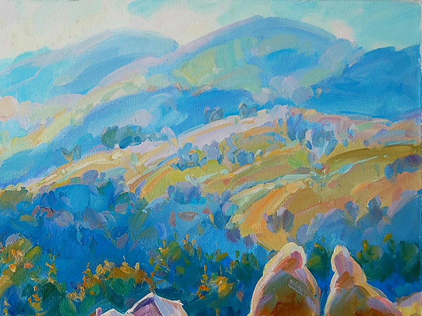 Oil painting Summer Mountain Landscape 