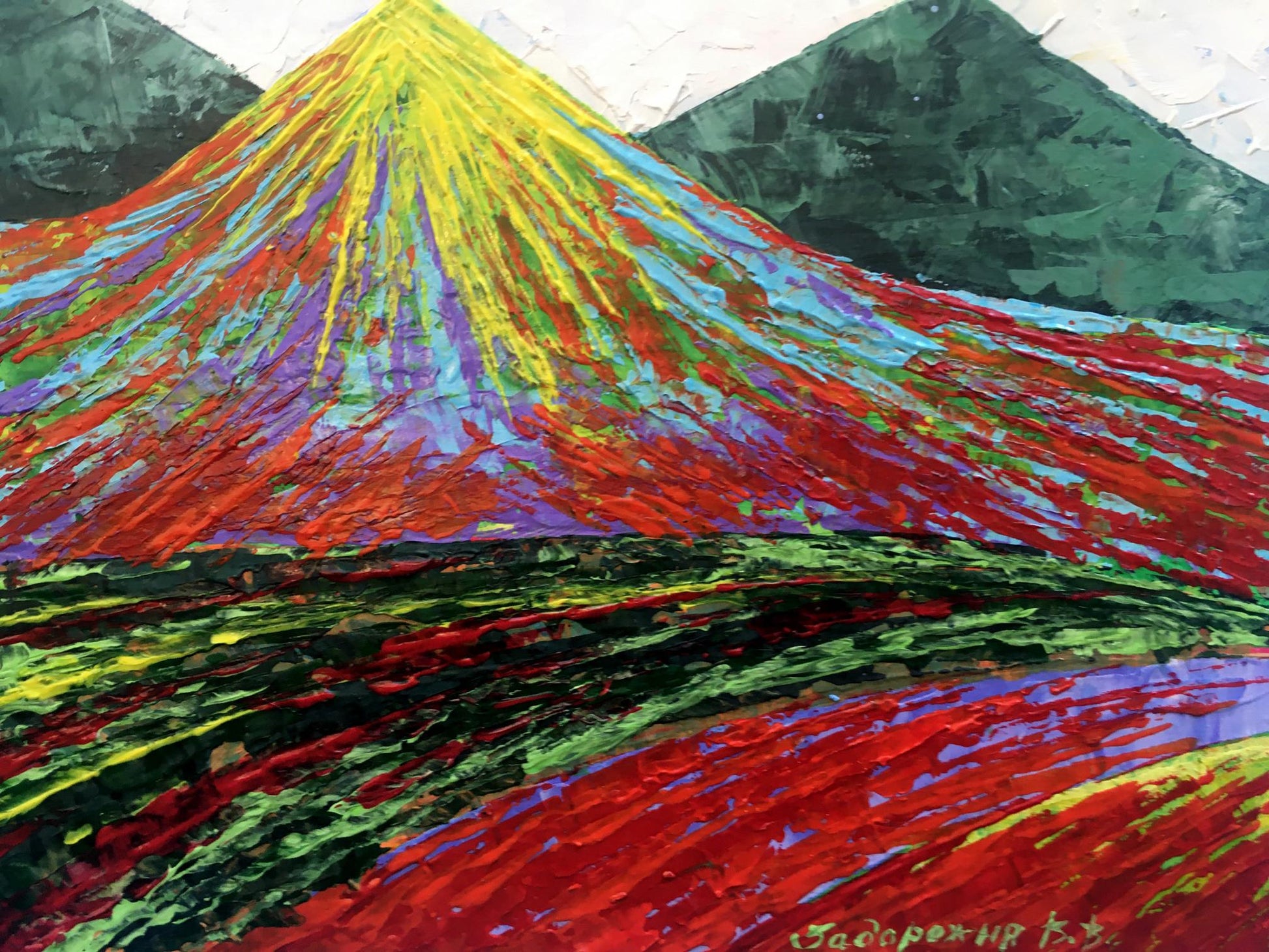 Vibrant Great Peak Mountains oil painting by Zadorozhnya
