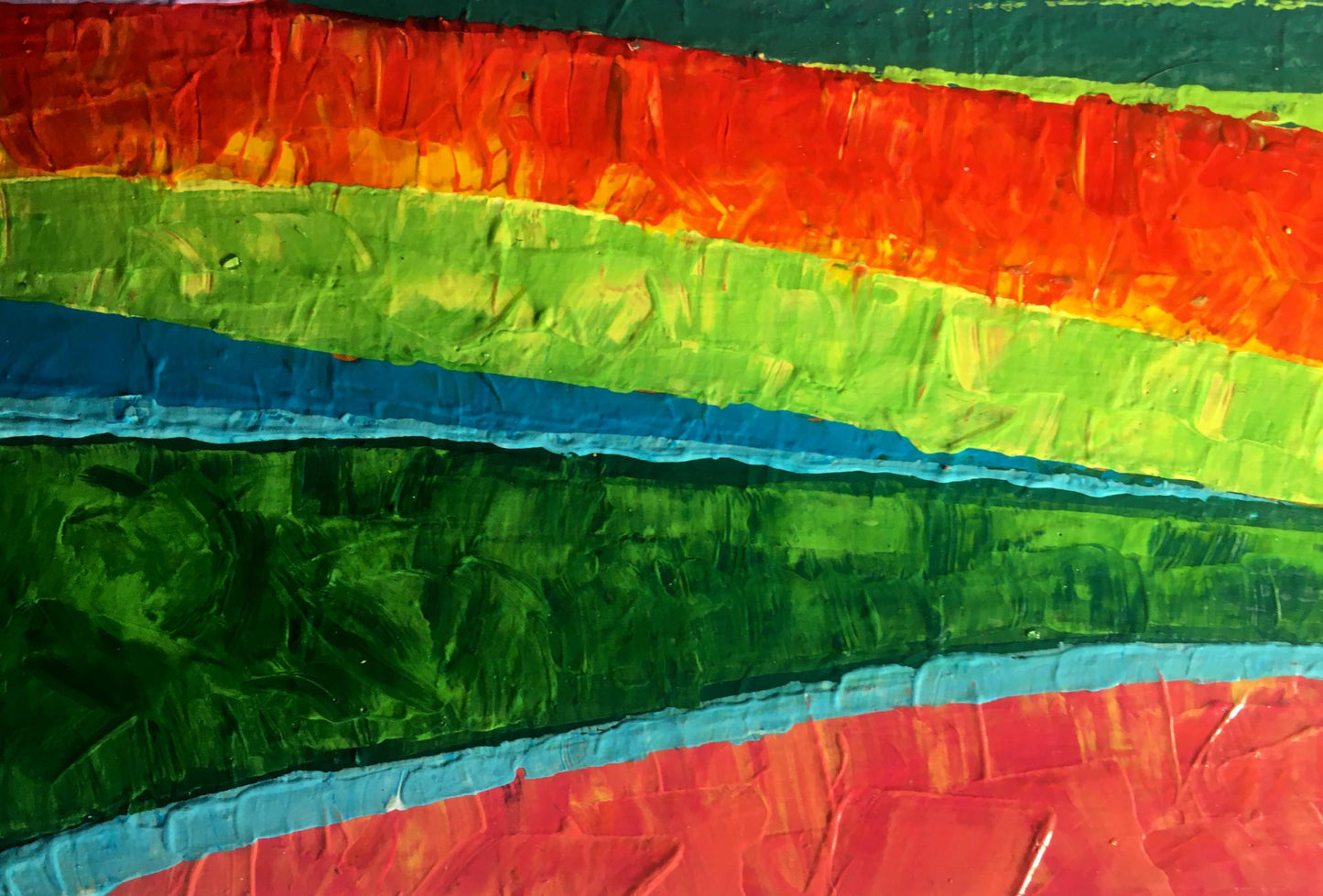 Vibrant rainbow stripes oil painting Beyond the Mountains by Zadorozhnya V. V