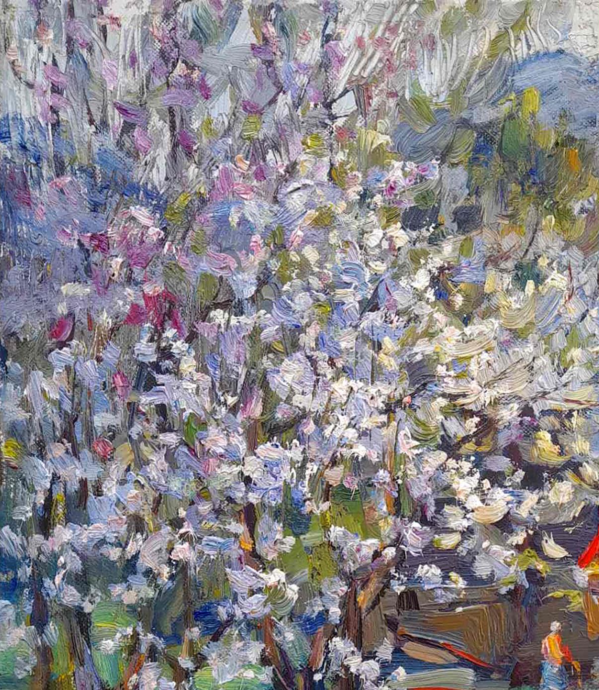 Oil painting Village garden Ivan Kovalenko