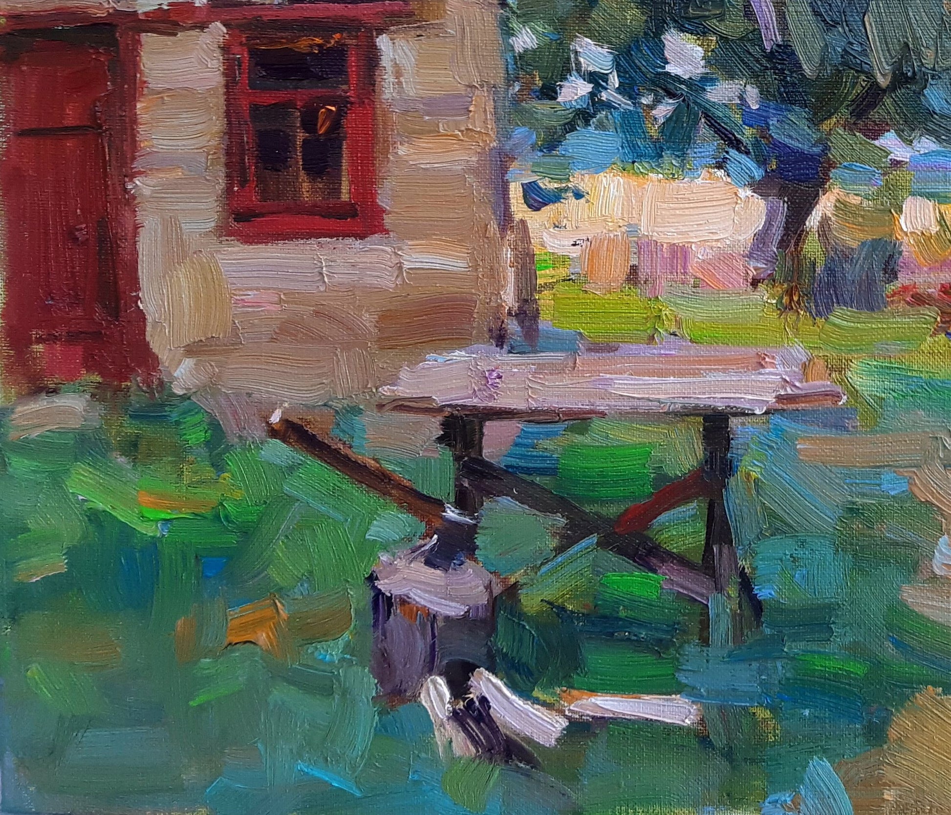 Oli painting Country house Landscape Pereta Vyacheslav
