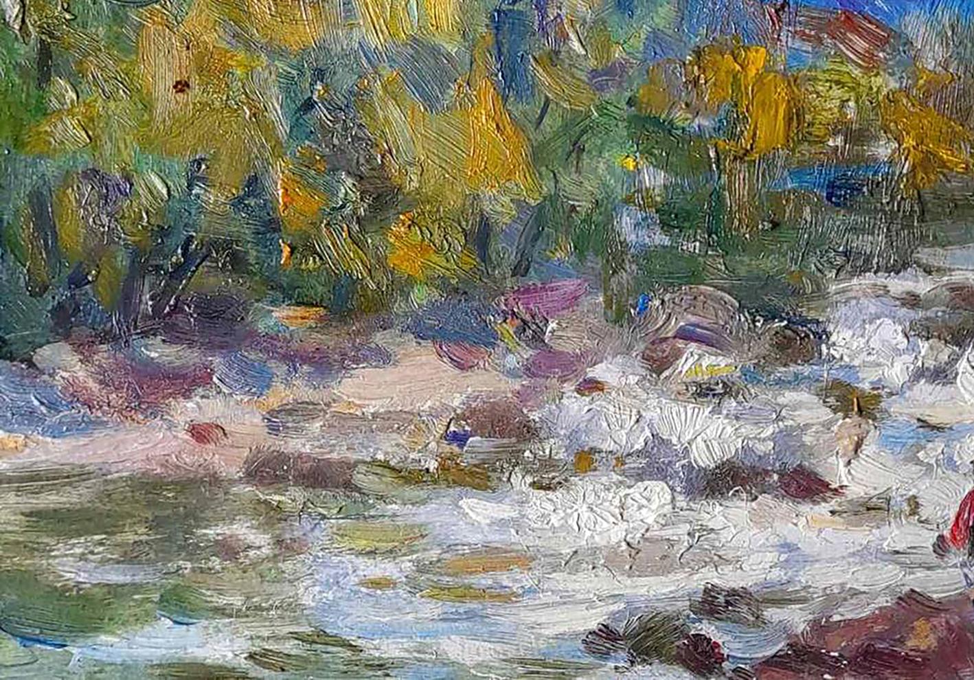 Oil Painting Mountain Nature Landscape 