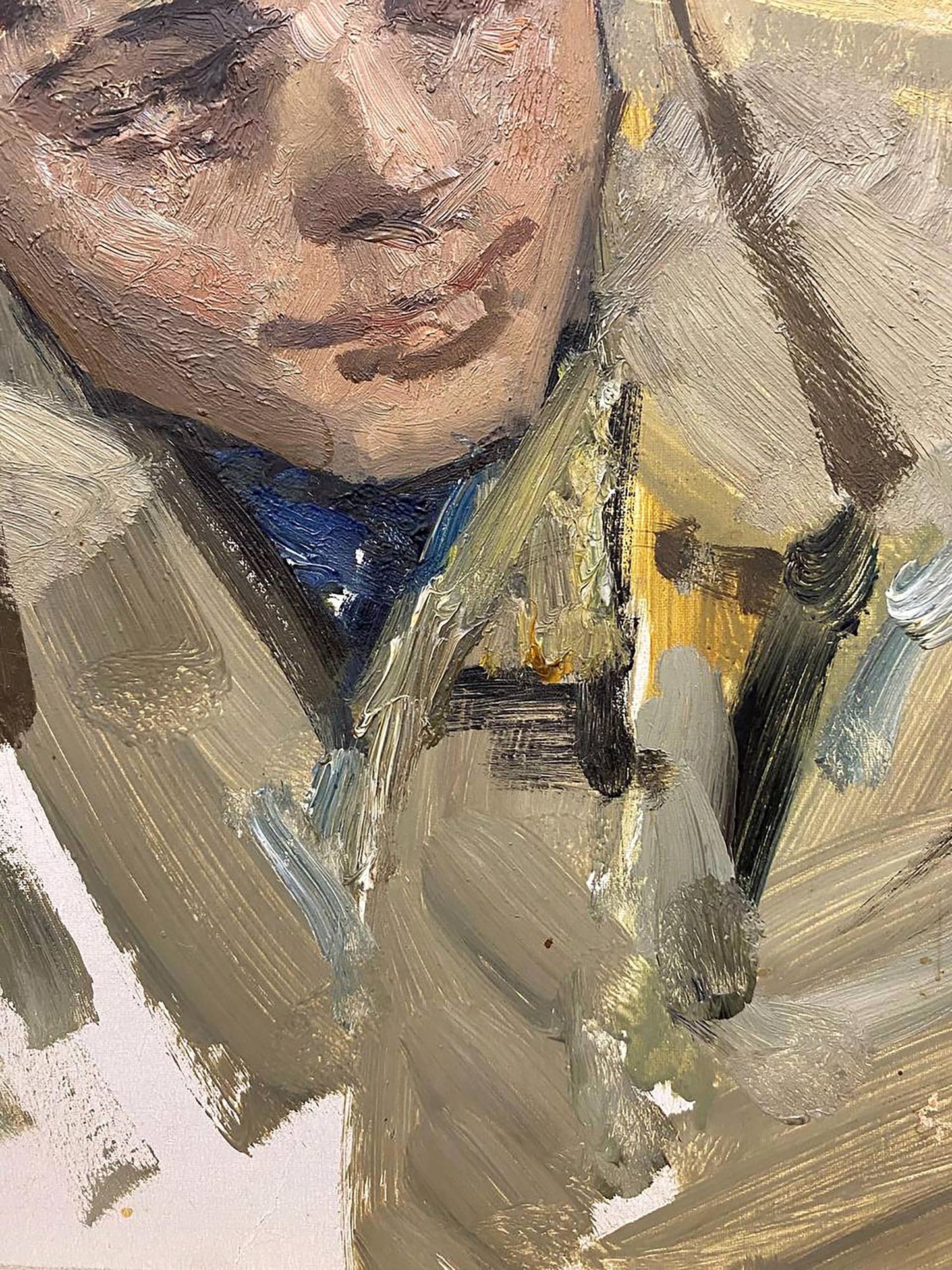 Textured oil painting portrait of Guardsman Stil by Leonid Mikhaylovich