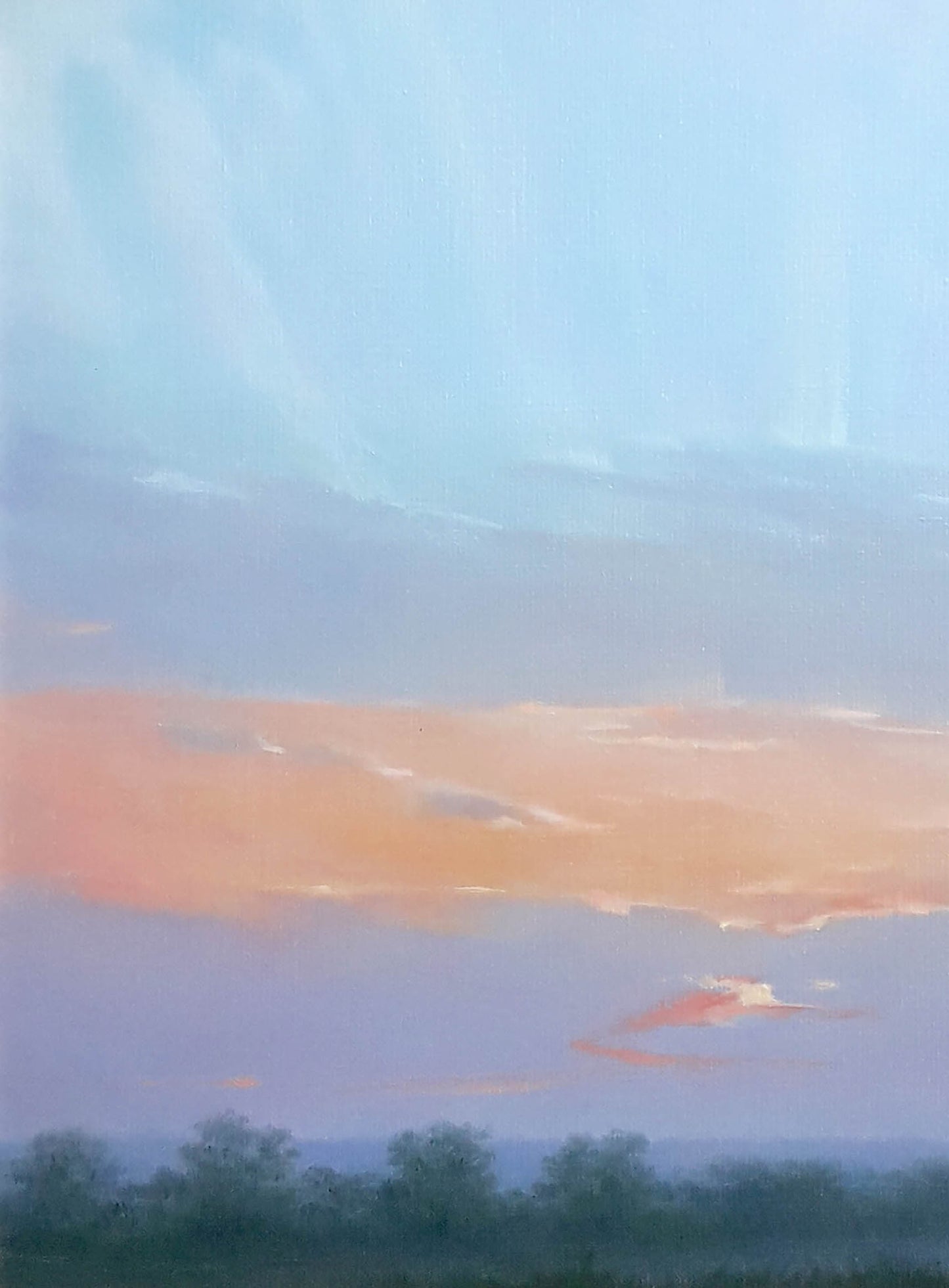 Oil painting Sunrise Korkishko Vasily with soft pastel sky gradients