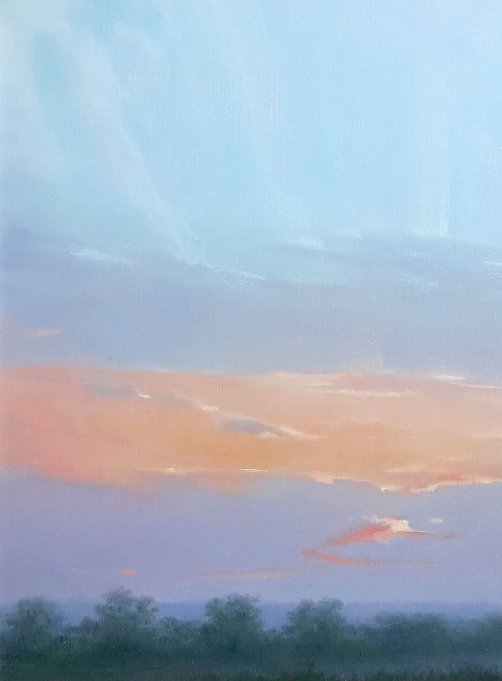 Oil painting Sunrise Korkishko Vasily with soft pastel sky gradients
