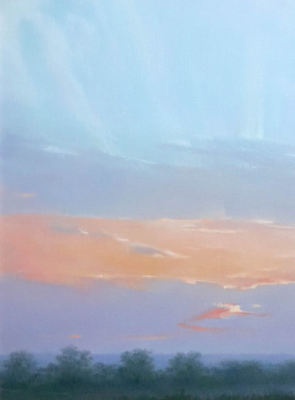 Oil painting Sunrise Korkishko Vasily with soft pastel sky gradients