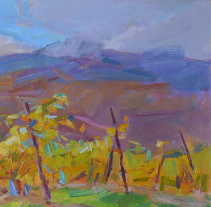 Oli painting Autumn Mountain Nature Landscape Pereta Vyacheslav