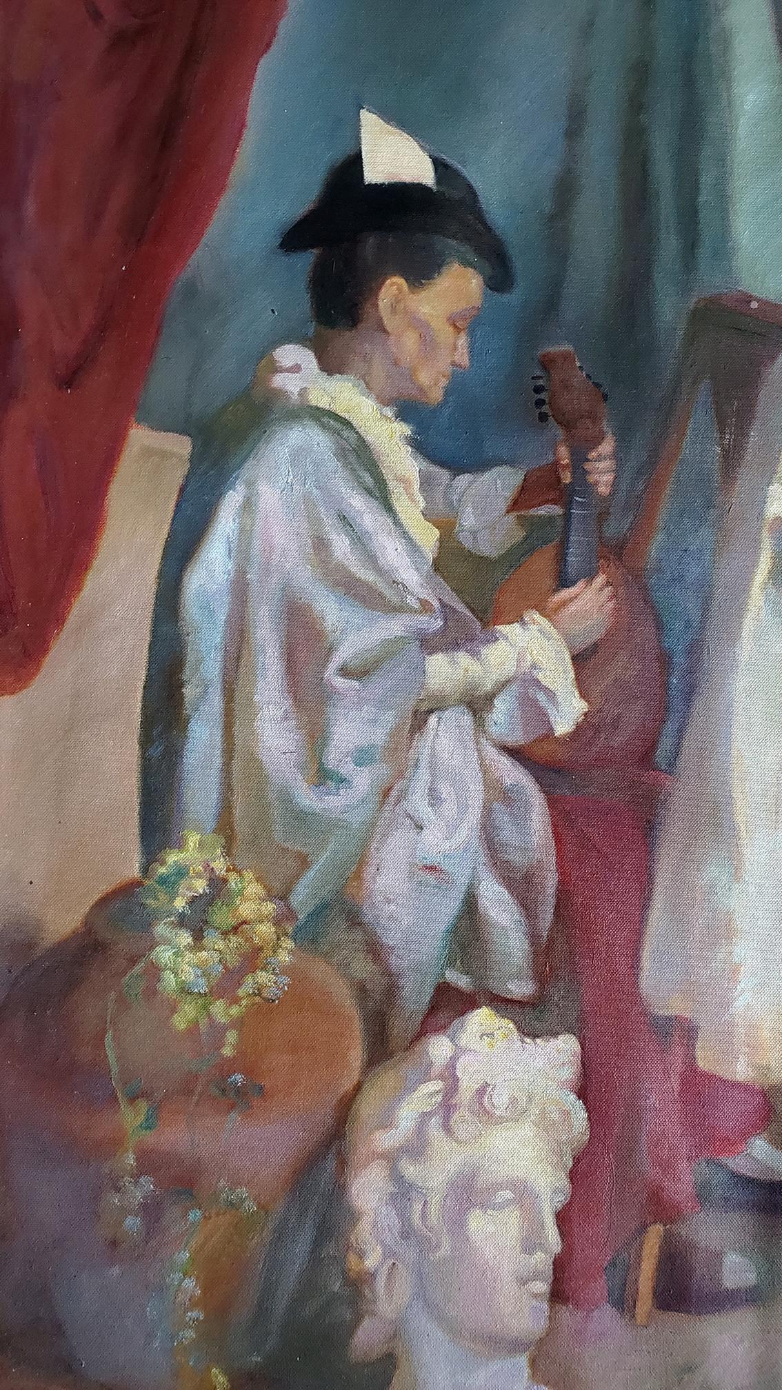 Oil painting by Litvinov Daniil Olegovich of musician in period attire