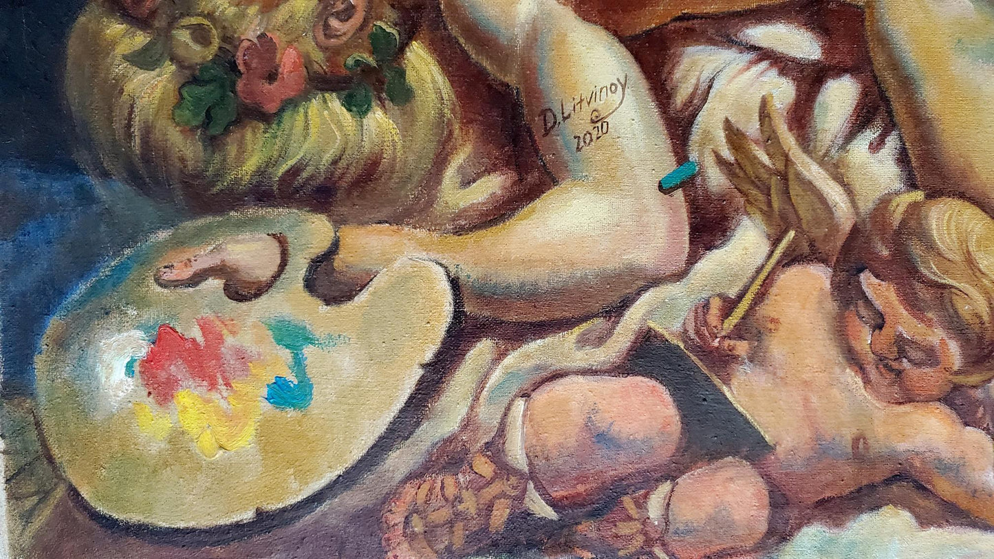 Oil painting The dream of Leonardo da Vinci by Litvinov Daniil Olegovich