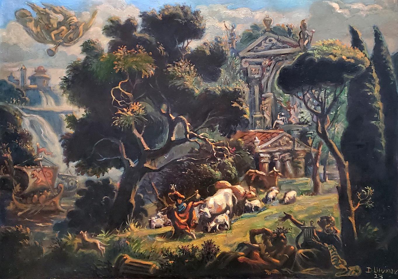 Oil painting Noon in Italy by Litvinov Daniil Olegovich, Roman landscape