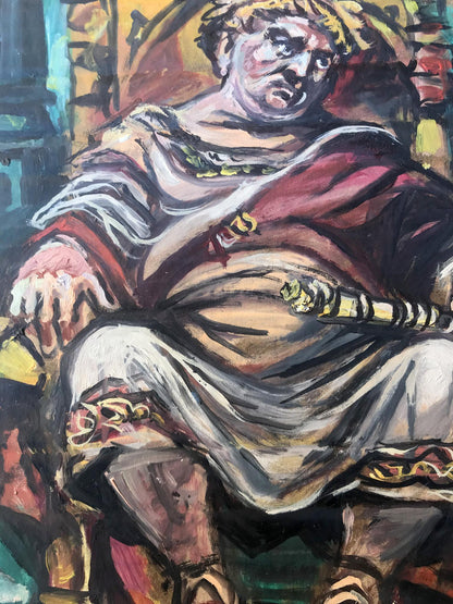 Oil painting portrait of Caesar Alexander Arkadievich Litvinov in red and white robes
