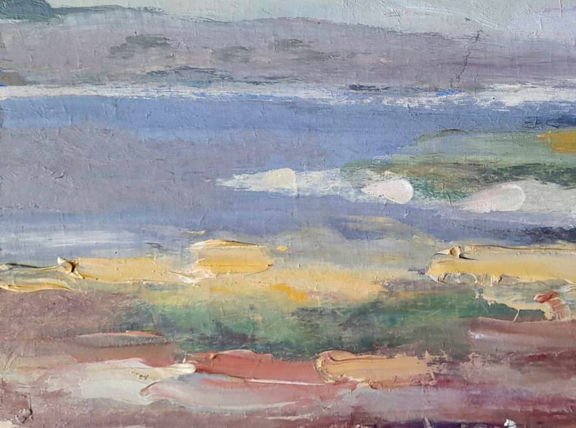 Oil Painting Spring River Nature Landscape 