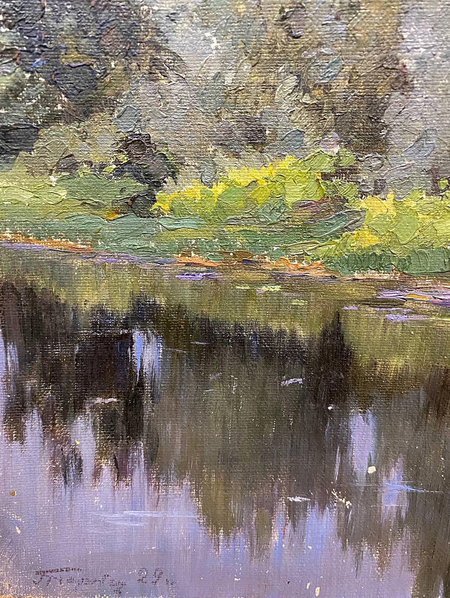 Impressionistic oil painting Evening in the forest by Gorobec Pavlo
