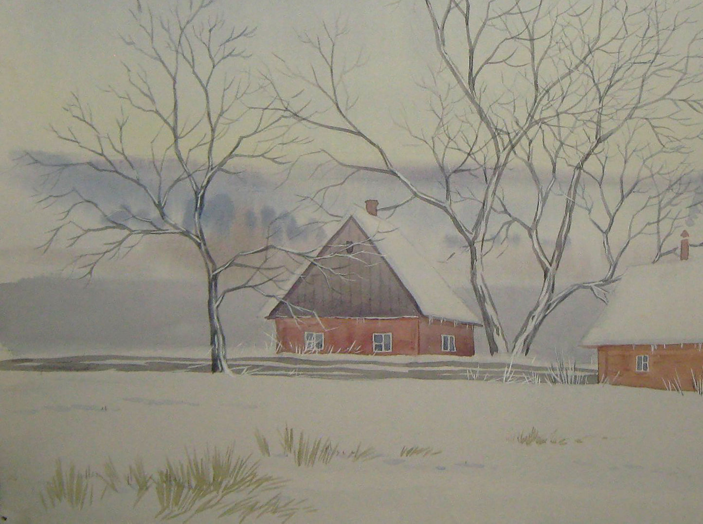 Winter countryside Landscape 