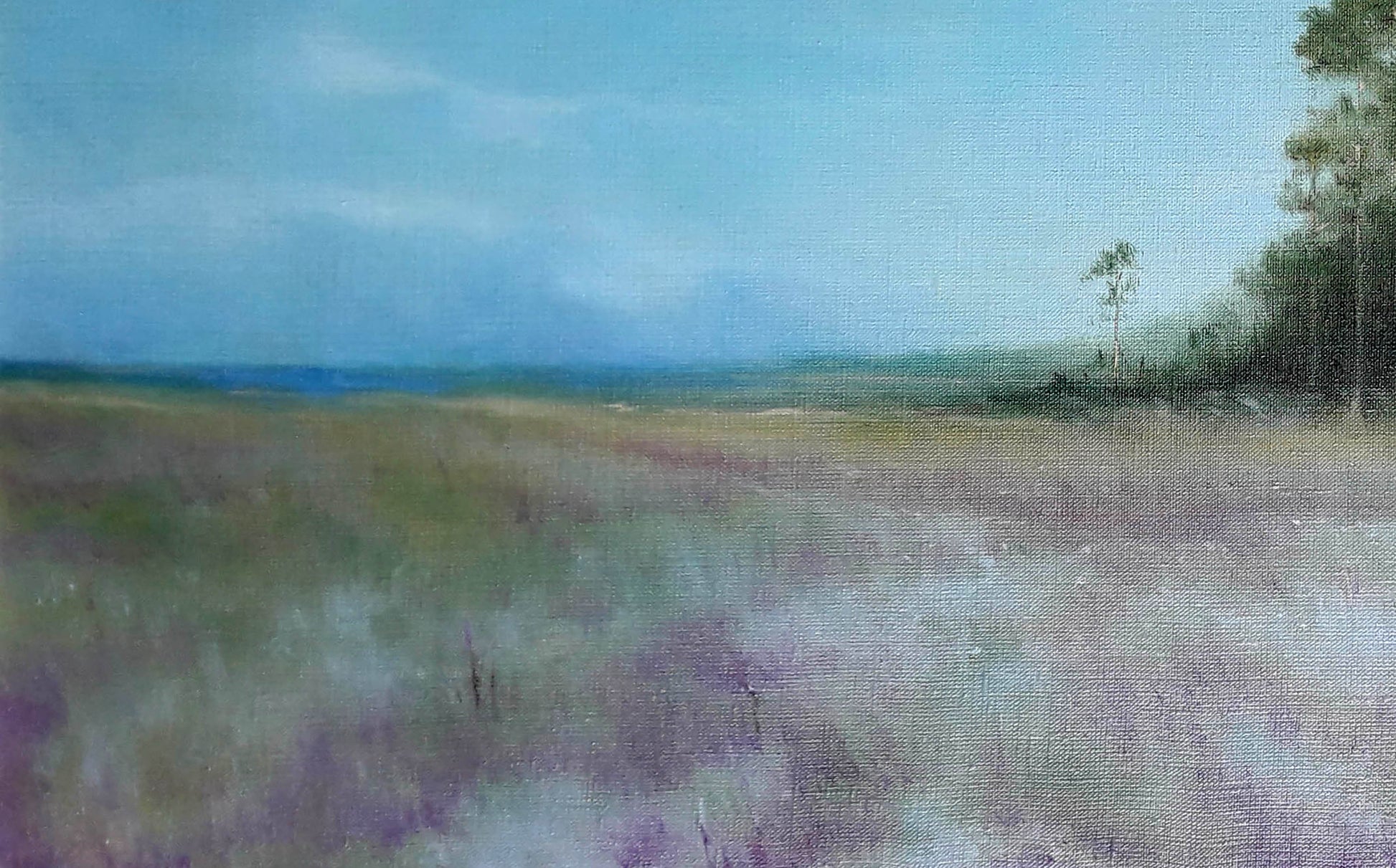 Oil painting of lavender field by Korkishko Vasily