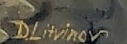 Gold d. signature on back of Daniil Litvinov Napoleon in Egypt oil painting portrait
