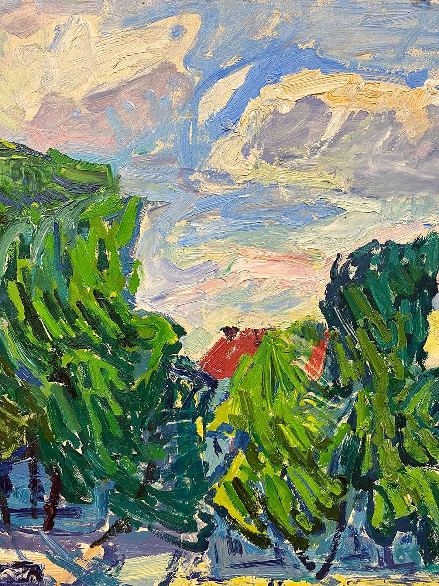Vibrant impressionist oil painting Road in C. by Glushchenko Alexander Nikolaevich