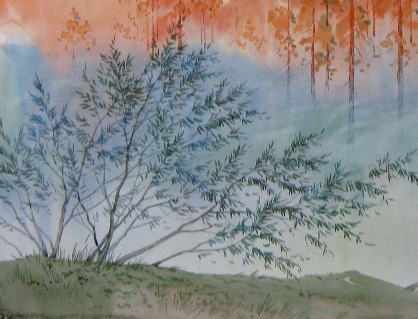 Valery Savenets's watercolor painting capturing "Morning with Fog"