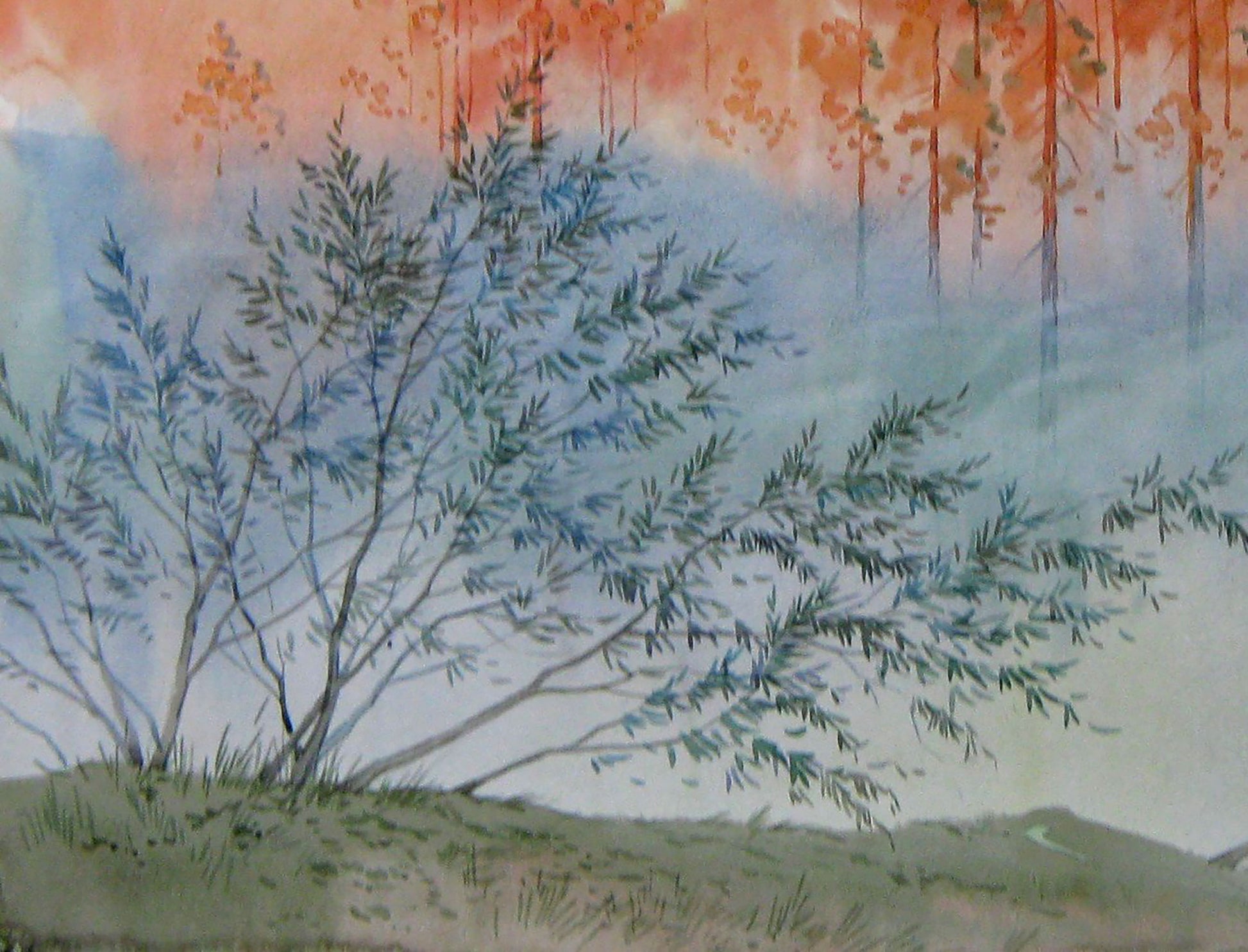 Valery Savenets's watercolor painting capturing "Morning with Fog"