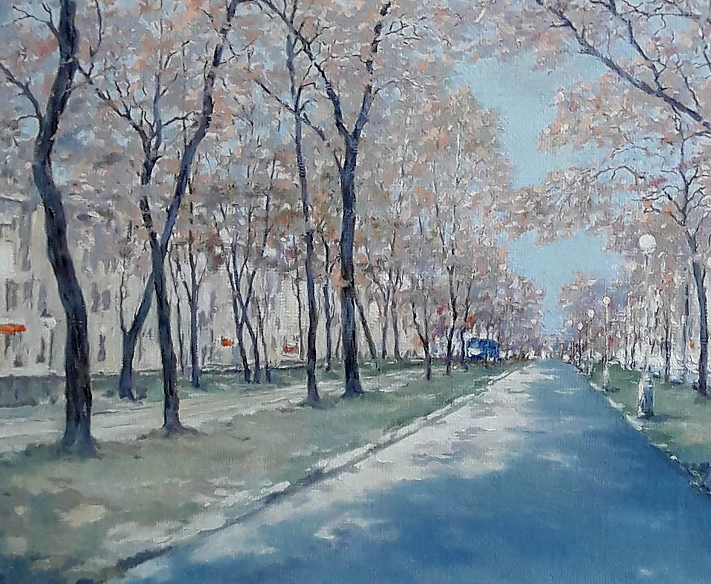 Oil painting of Yavornytsky Avenue in Dnieper by Korkishko Vasily