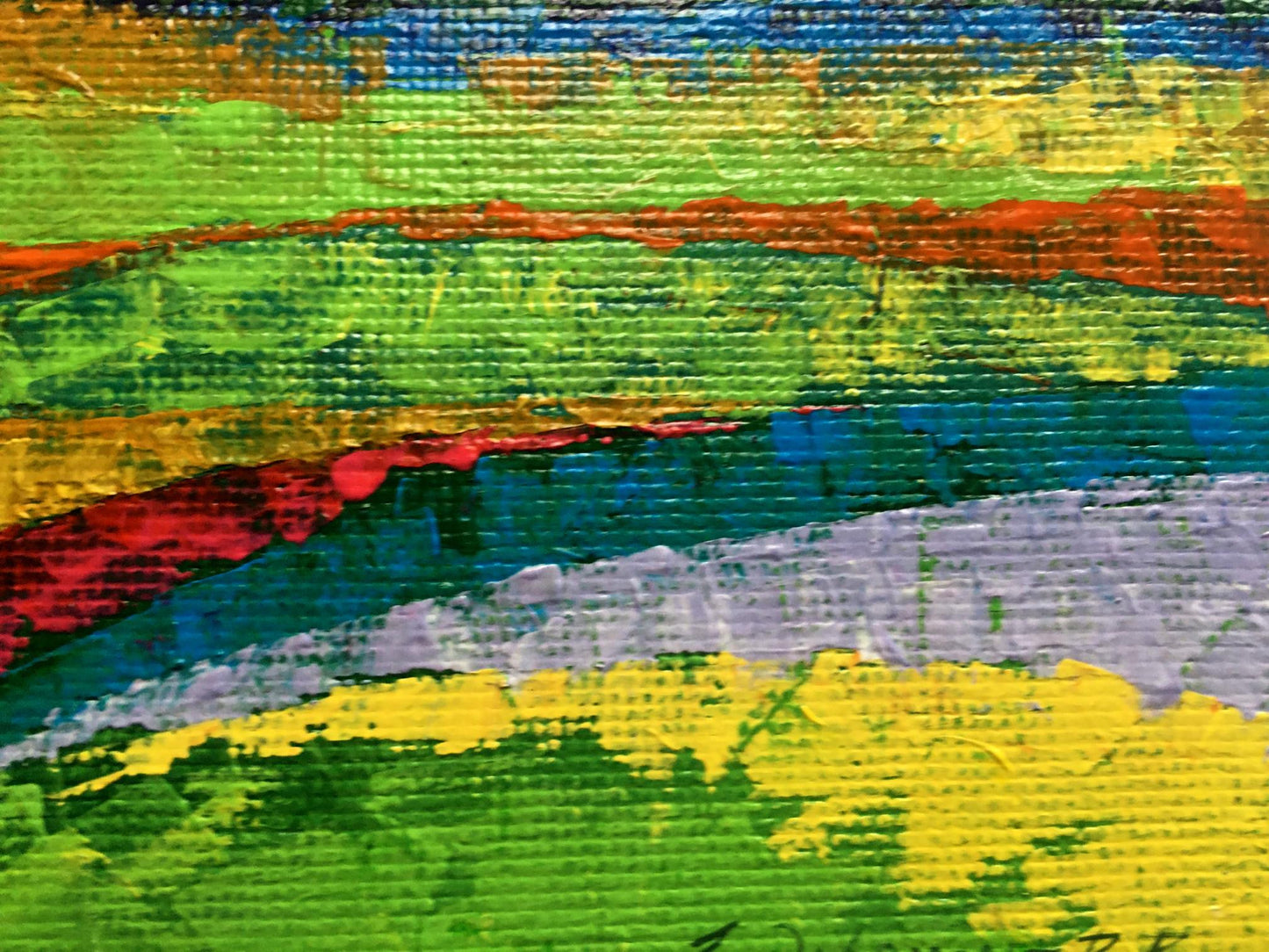 Vibrant Autumn Morning oil painting by V. Zadorozhnya with bold striped layers