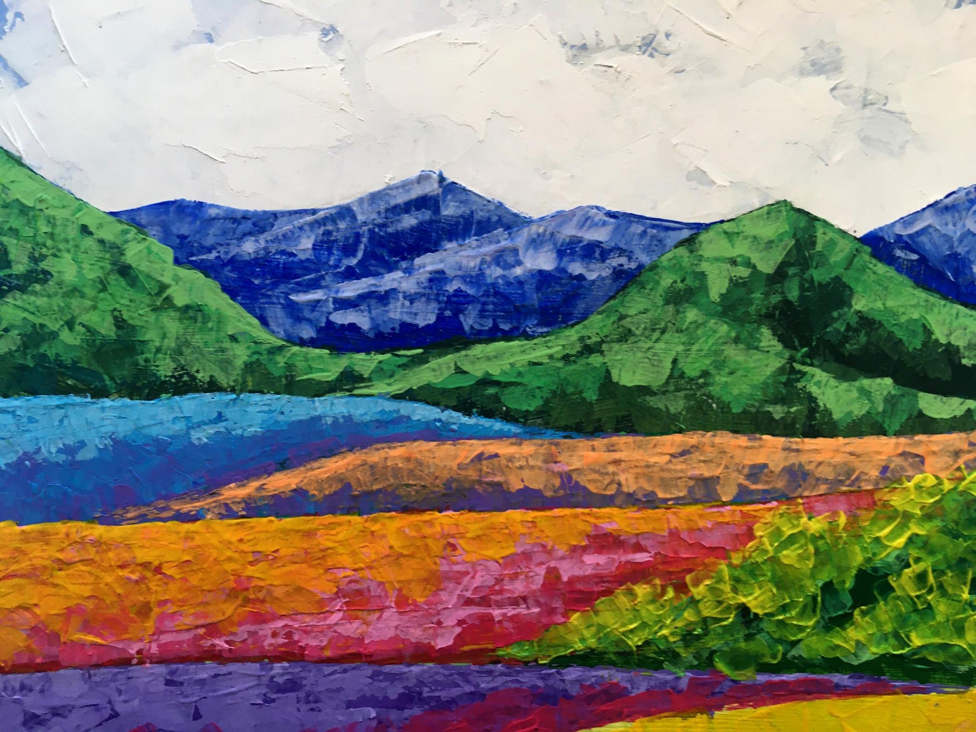 Vibrant impressionist oil painting Fresh air in the mountains by Zadorozhnya V. V