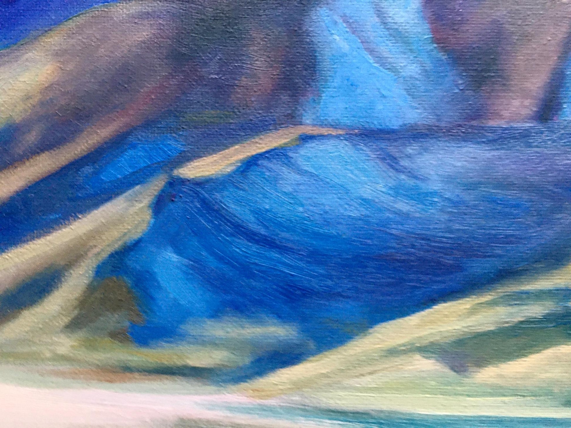 Oil painting of sunset behind mountains by Serdyuk Boris Petrovich