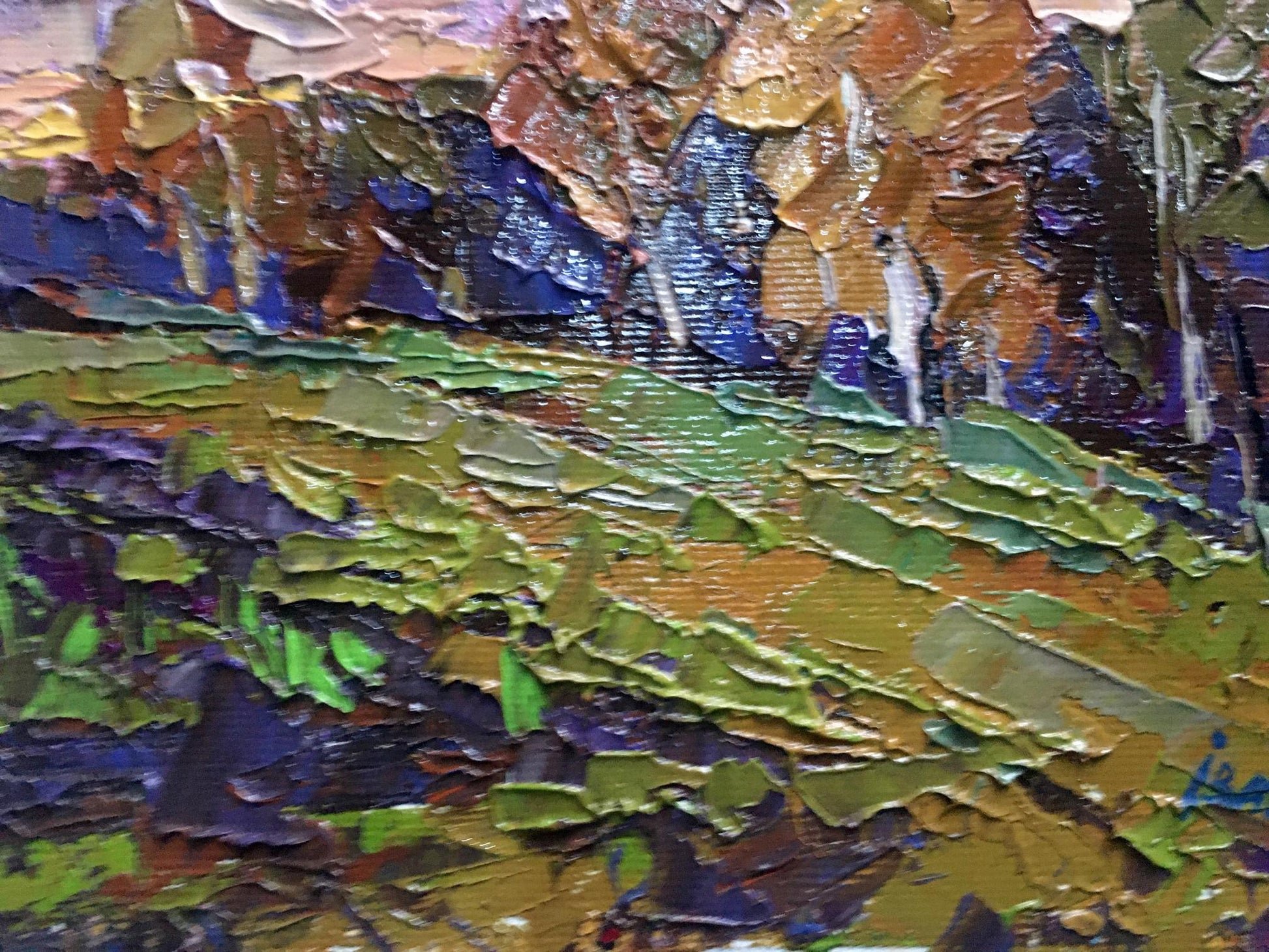 Oil Painting Nature Landscape Village landscape Art 
