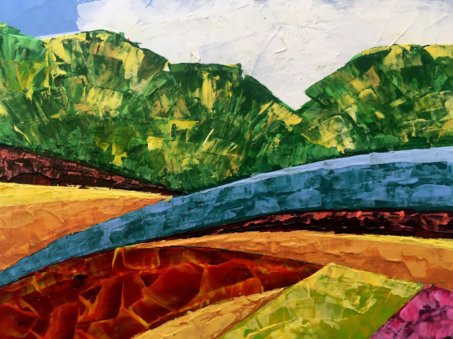 Vibrant impressionist oil painting The road to the forest by Zadorozhnya V. V