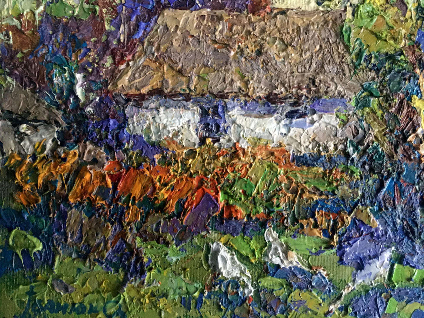 Oil Painting Nature Landscape Village landscape Art 
