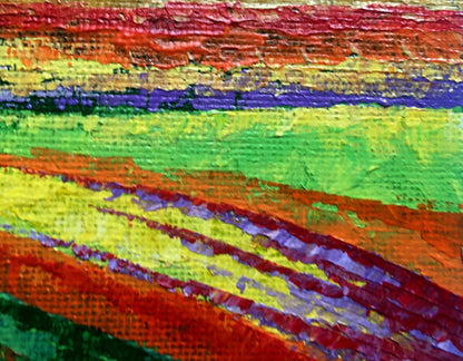 Oil painting After the Rain V. Zadorozhnya: vibrant textured stripes