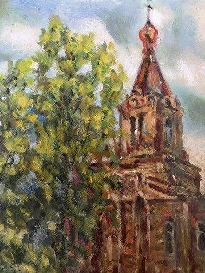 Oil Painting Nature Village Landscape 