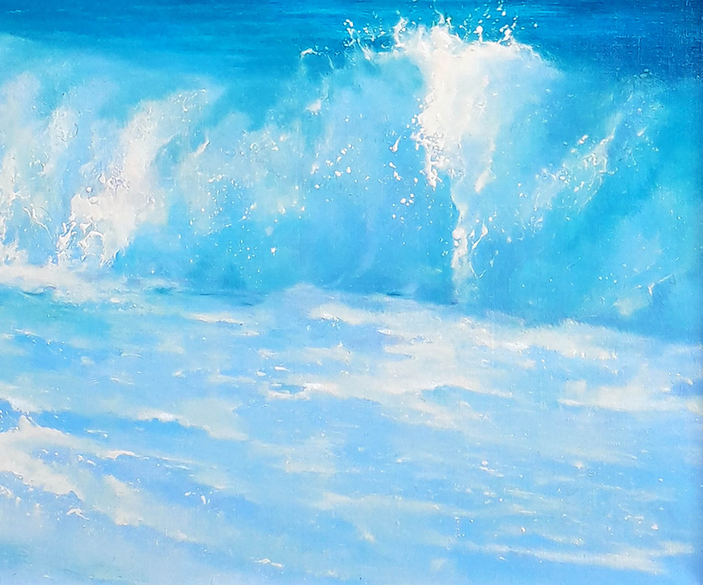 Vibrant blue ocean wave crashing in foam by Korkishko Vasily oil painting
