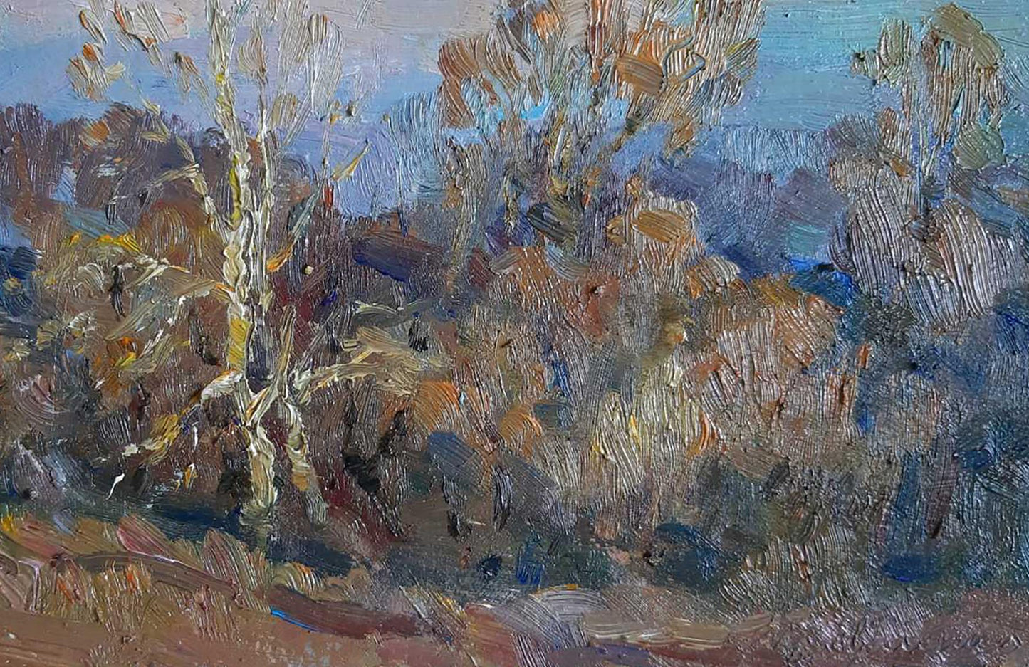 Autumnal landscape oil painting by Kovalenko Ivan Mikhailovich