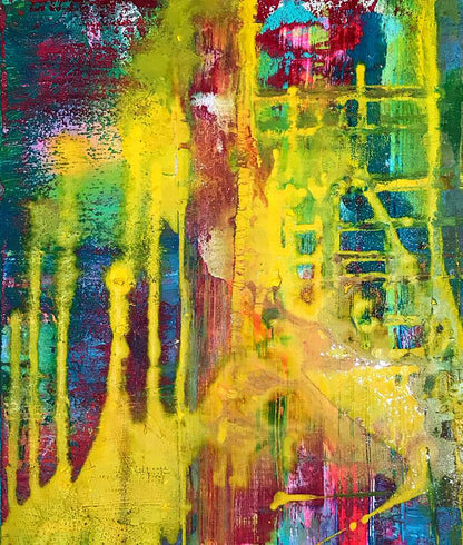 Vibrant acrylic painting Apples on the table by Melezhik Olga