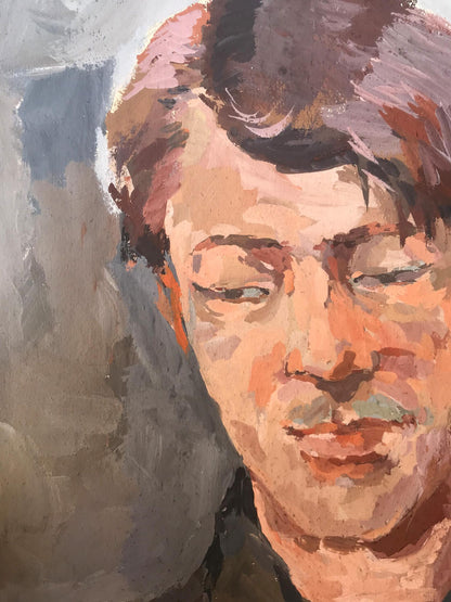 Textured impressionistic oil portrait of Alexander Arkadievich Litvinov