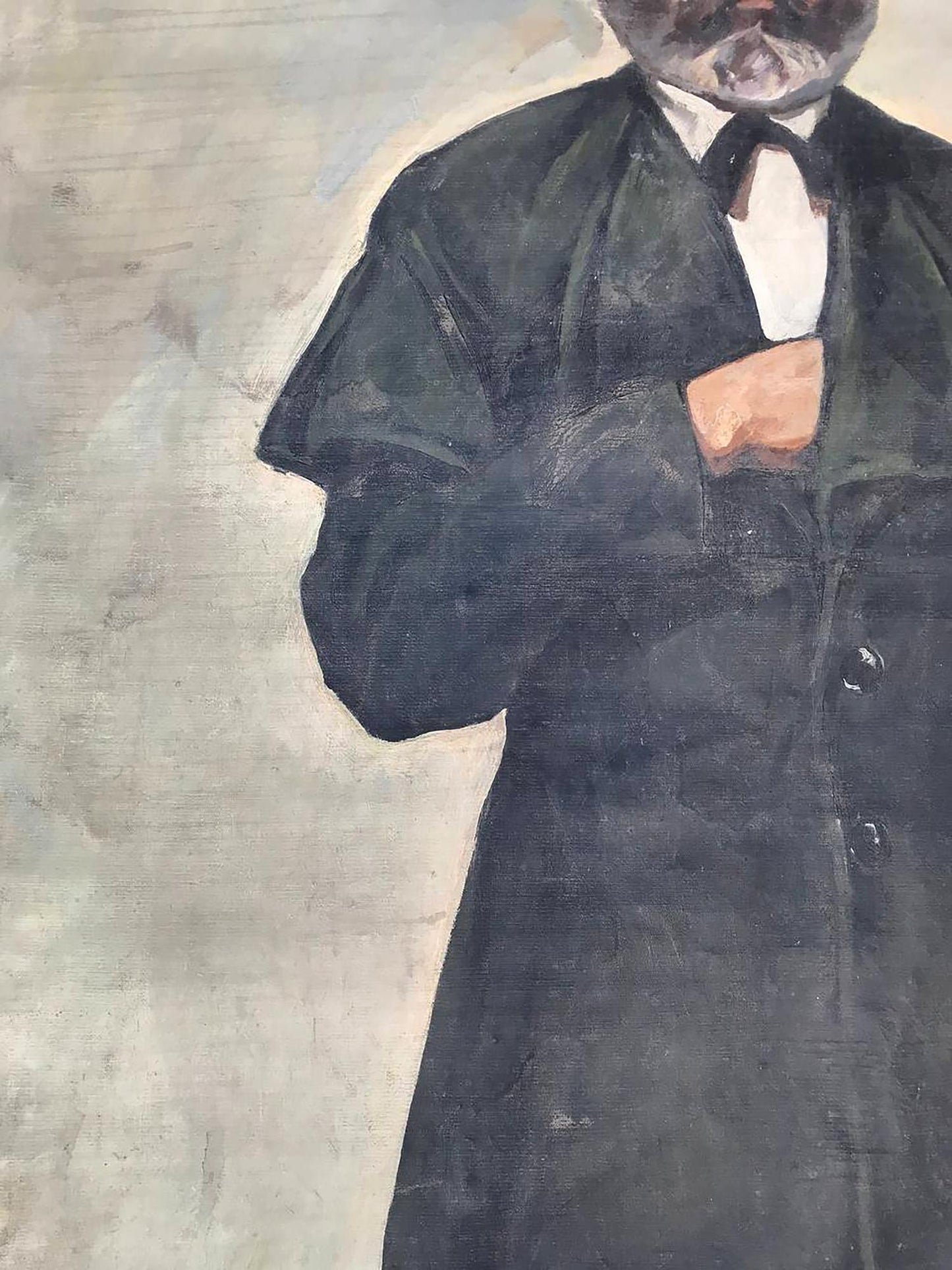 Dark textured oil painting of Karl Marx by Filatov Konstantin Vladimirovich