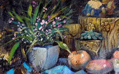 Oil painting of still life with Chinese items by Litvinov Daniil Olegovich