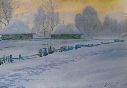 Valery Savenets's watercolor painting "Frosty"