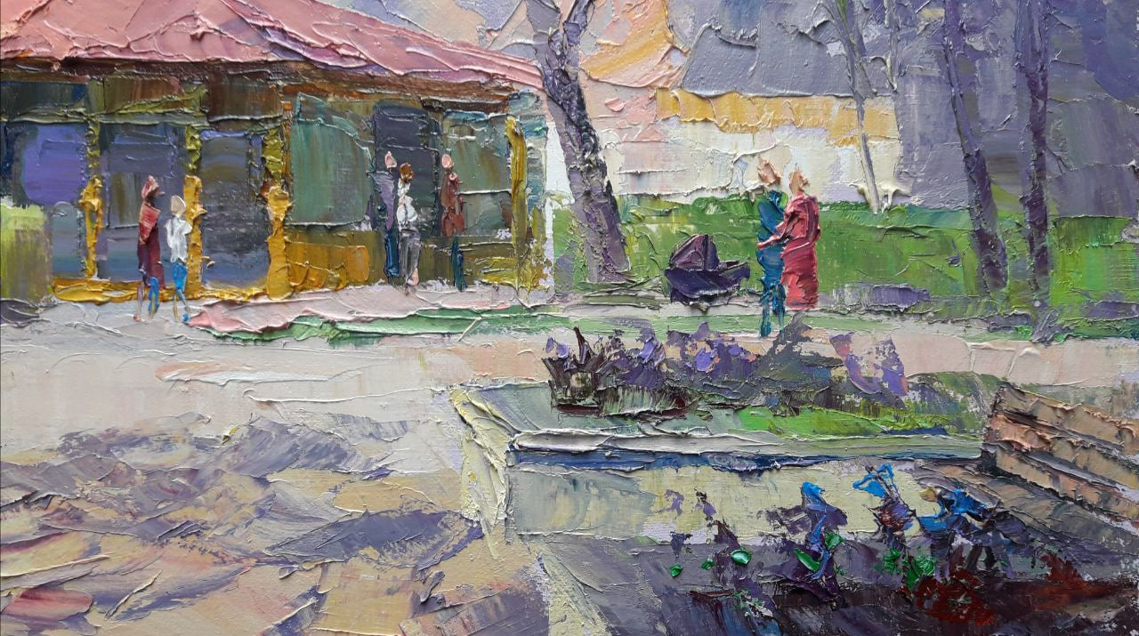 Vibrant impressionist oil painting Spring in the park by Serdyuk Boris Petrovich